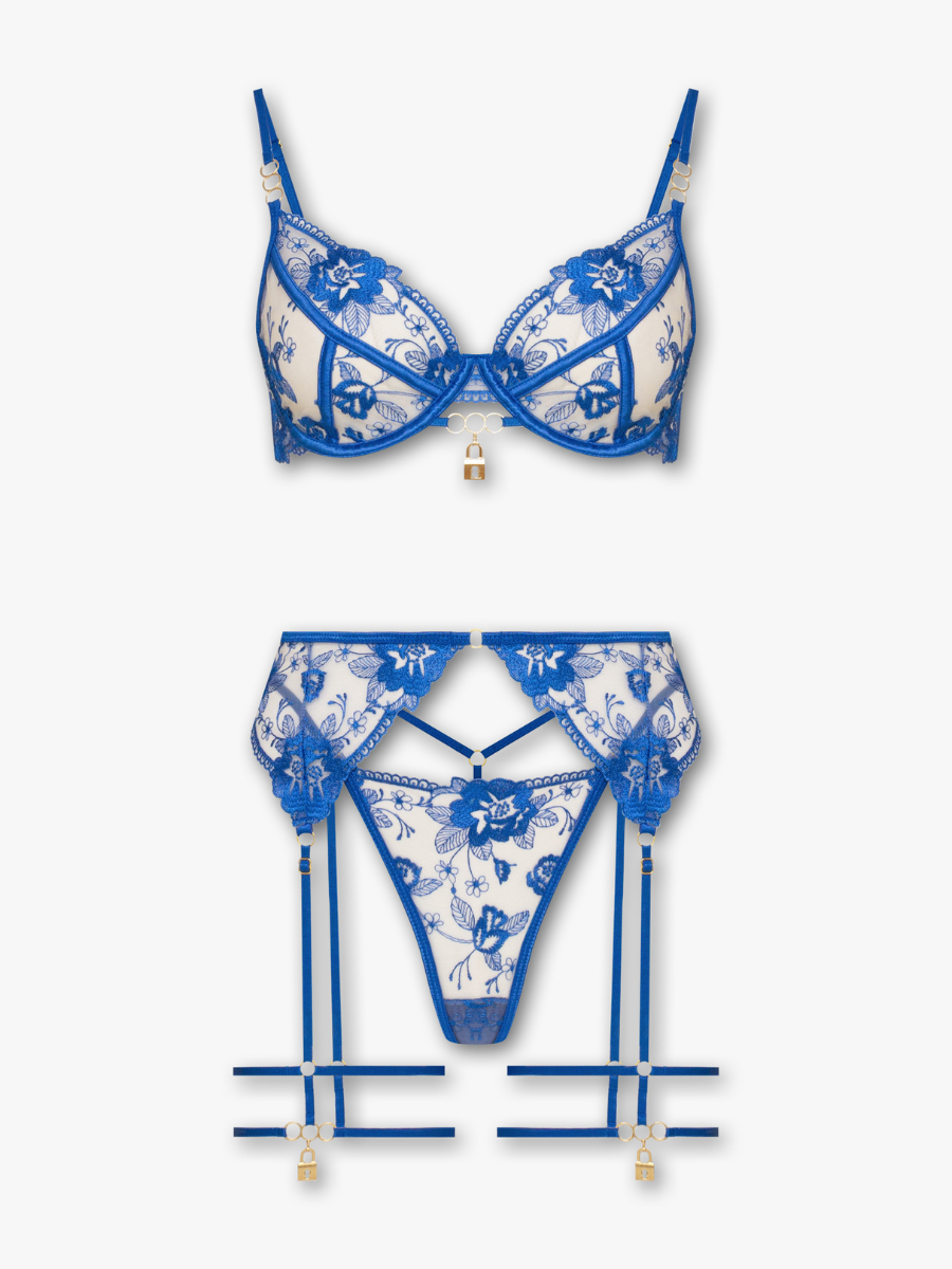 Liebelle Eliza 4-teiliges blaues Spitzen-Set mit Schloss-Anhängern - Bild 6